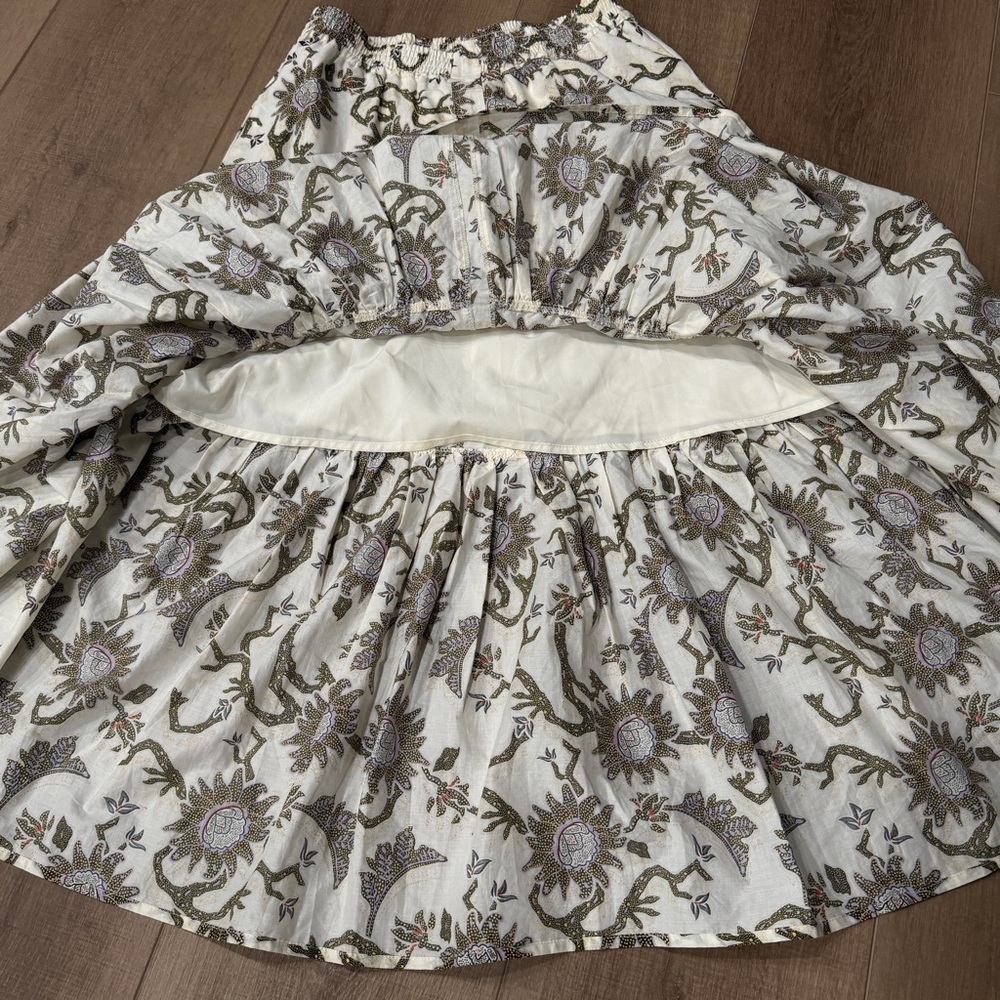 House of Harlow 1960 Cotton 2 Piece Skirt &Top Set XS/TP Floral Cotton Boho - Picture 11 of 16